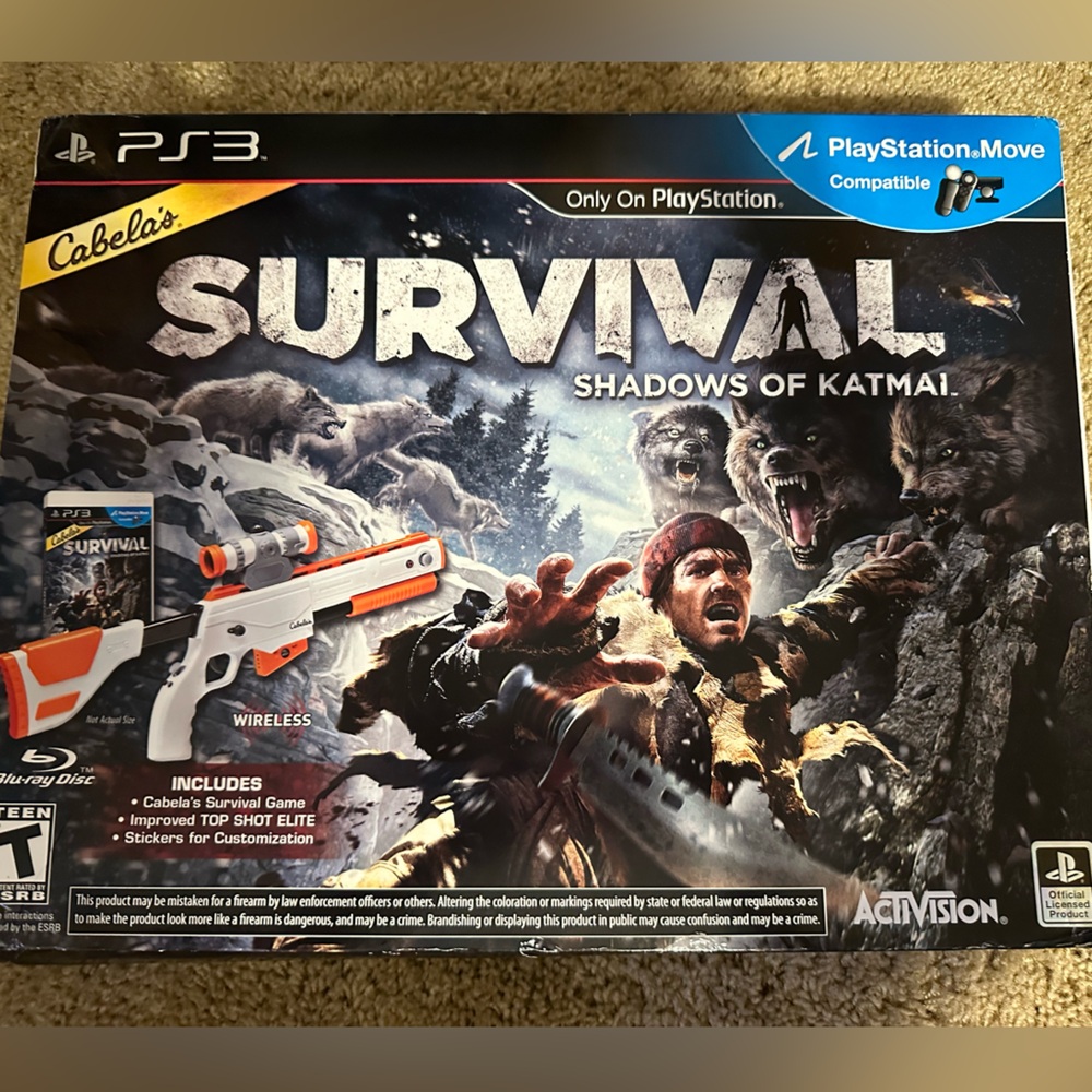 Cabela's White and Orange Video Game PS3